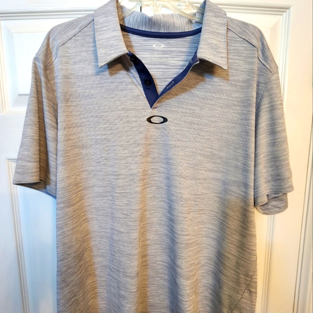 Oakley tailored-fit XL polo shirt - grey and navy